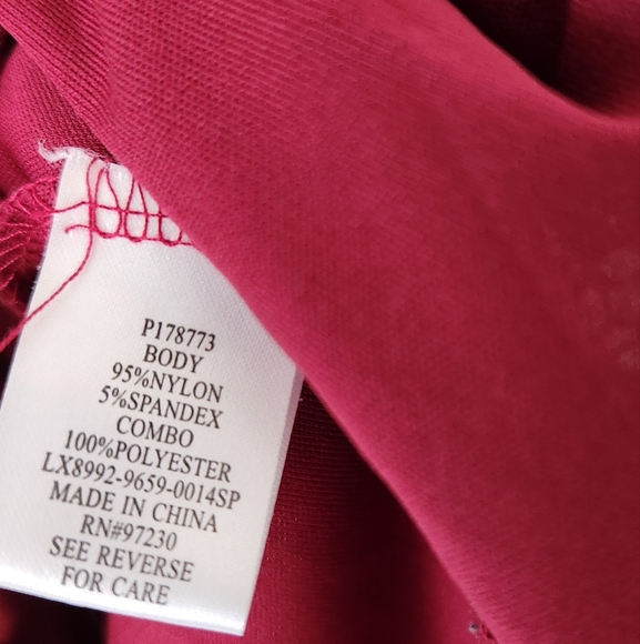 Women's Red Lace 1X Top Shirt Bell Sleeve Whimsygoth Corset Sheer Boho Festival - Picture 6 of 6